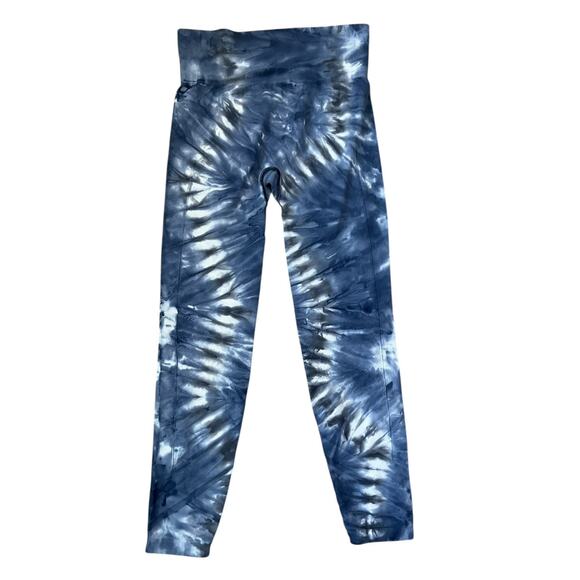 Tory Burch Sport Tie Dye Seamless 7/8 Leggings Blue High Rise Gym Workout Medium - Picture 2 of 7